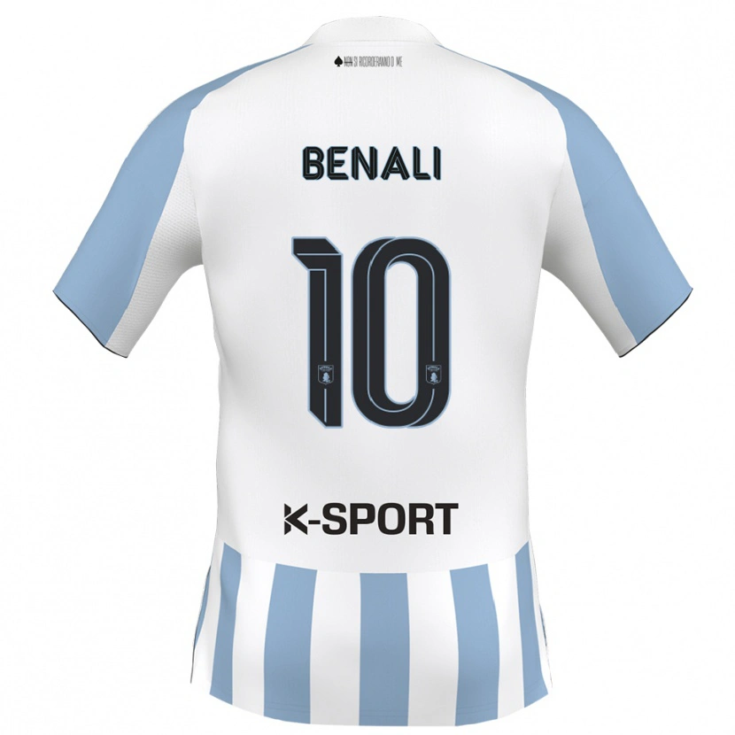 Danxen Niño Camiseta Ahmad Benali #10 Blanco Azul Cielo 1ª Equipación 2025/26 La Camisa México