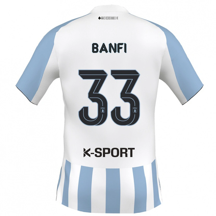 Danxen Niño Camiseta Emanuele Banfi #33 Blanco Azul Cielo 1ª Equipación 2025/26 La Camisa México