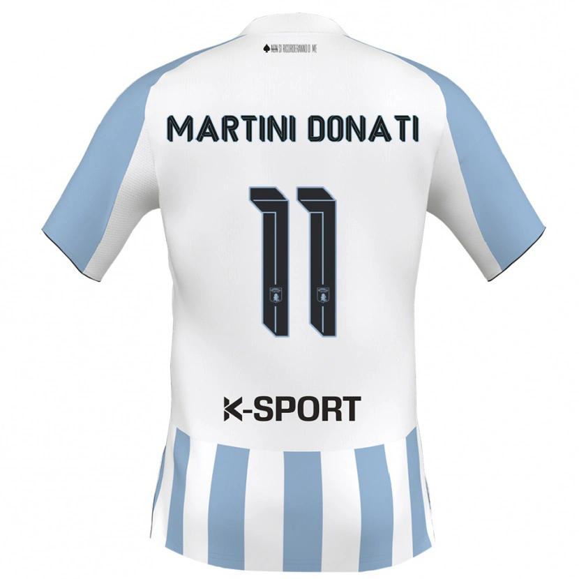 Danxen Niño Camiseta Cesare Martini Donati #11 Blanco Azul Cielo 1ª Equipación 2025/26 La Camisa México