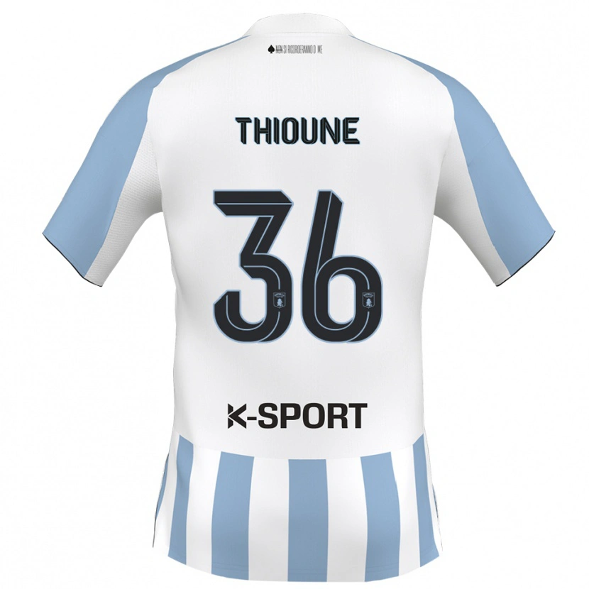 Danxen Niño Camiseta Alioune Thioune #36 Blanco Azul Cielo 1ª Equipación 2025/26 La Camisa México