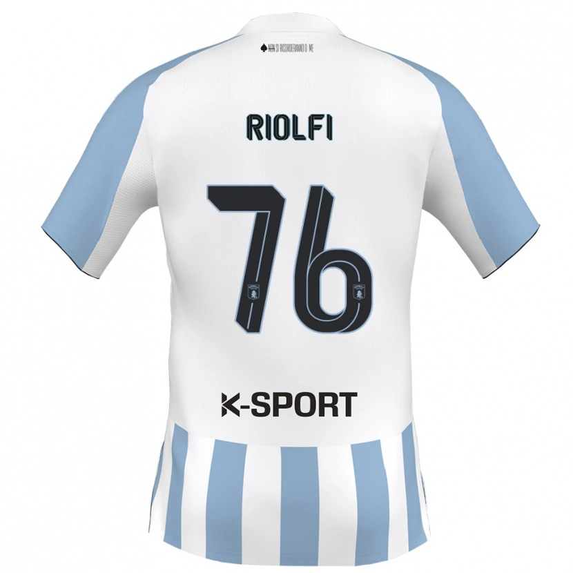 Danxen Niño Camiseta Emanuele Riolfi #76 Blanco Azul Cielo 1ª Equipación 2025/26 La Camisa México
