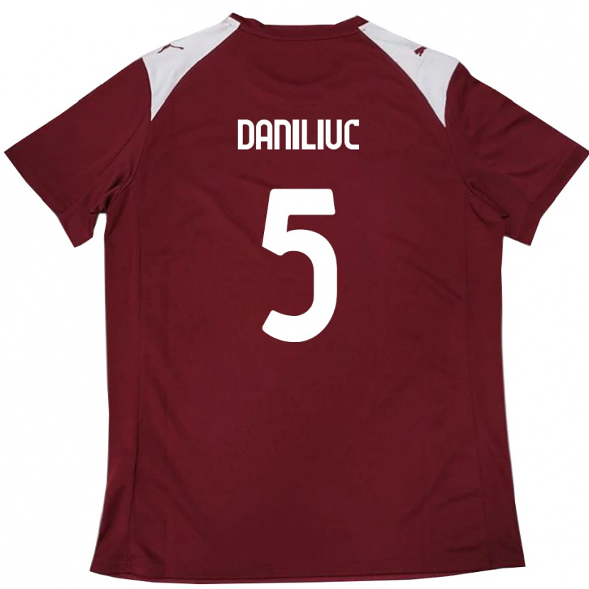 Danxen Niño Camiseta Flavius Daniliuc #5 Borgoña Blanco 1ª Equipación 2025/26 La Camisa México
