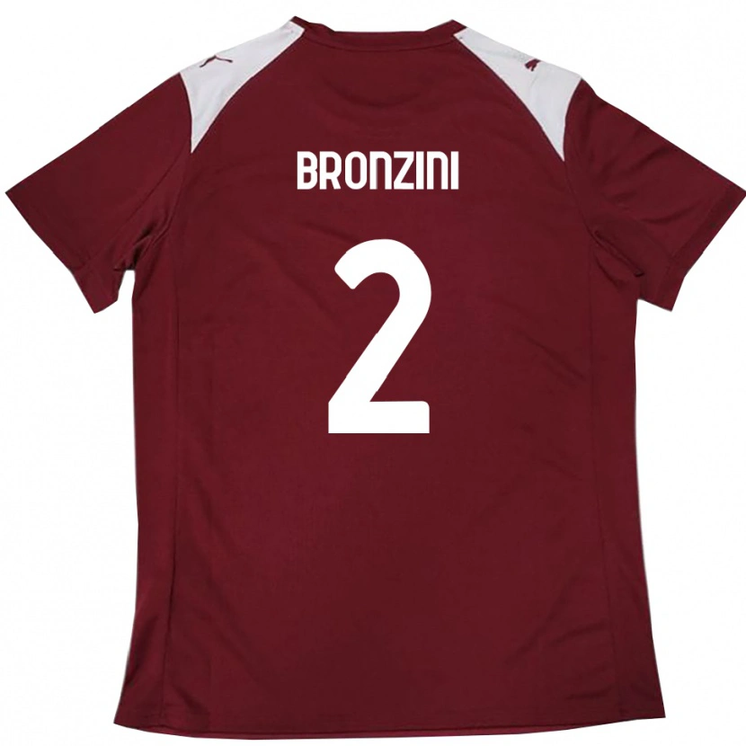 Danxen Niño Camiseta Luca Bronzini #2 Borgoña Blanco 1ª Equipación 2025/26 La Camisa México