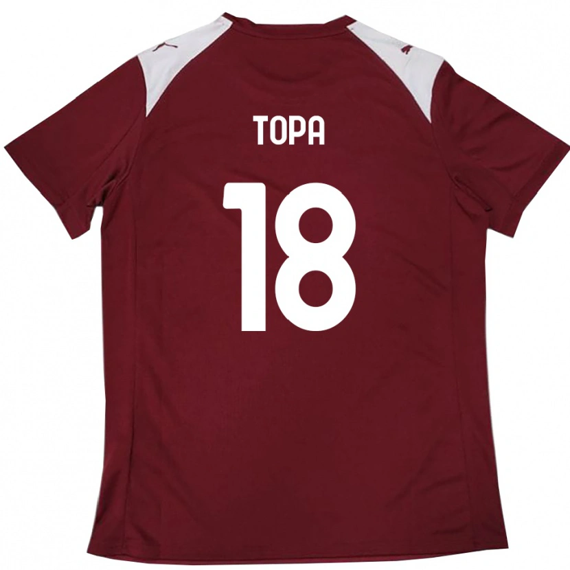 Danxen Niño Camiseta Matei Topa #18 Borgoña Blanco 1ª Equipación 2025/26 La Camisa México