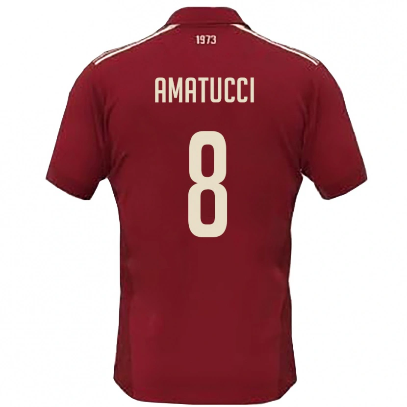 Danxen Niño Camiseta Francesco Amatucci #8 Borgoña Blanco 1ª Equipación 2025/26 La Camisa México