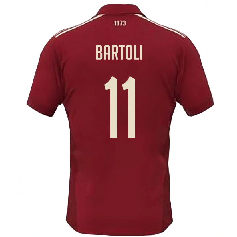 Danxen Niño Camiseta Emanuele Bartoli #11 Borgoña Blanco 1ª Equipación 2025/26 La Camisa México