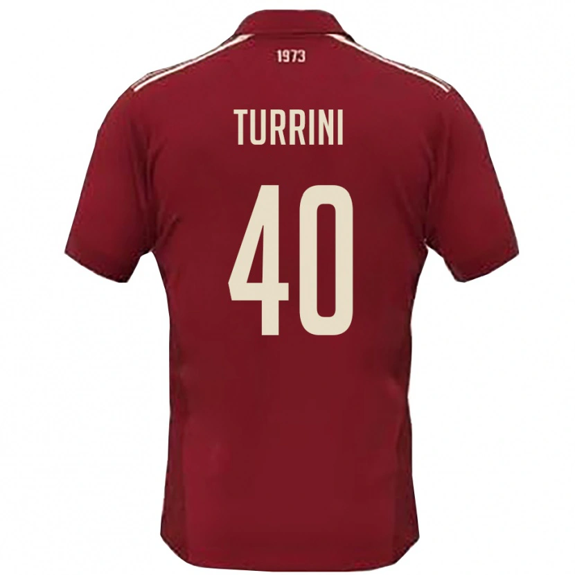 Danxen Niño Camiseta Giordano Turrini #40 Borgoña Blanco 1ª Equipación 2025/26 La Camisa México