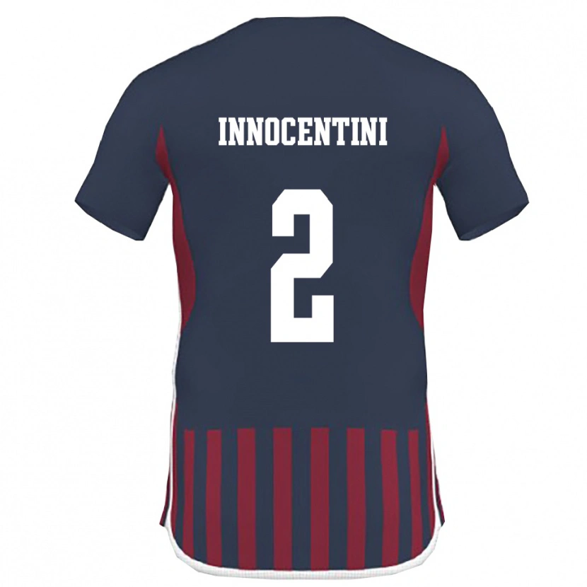 Danxen Niño Camiseta Francesco Innocentini #2 Marino Rojo 1ª Equipación 2025/26 La Camisa México