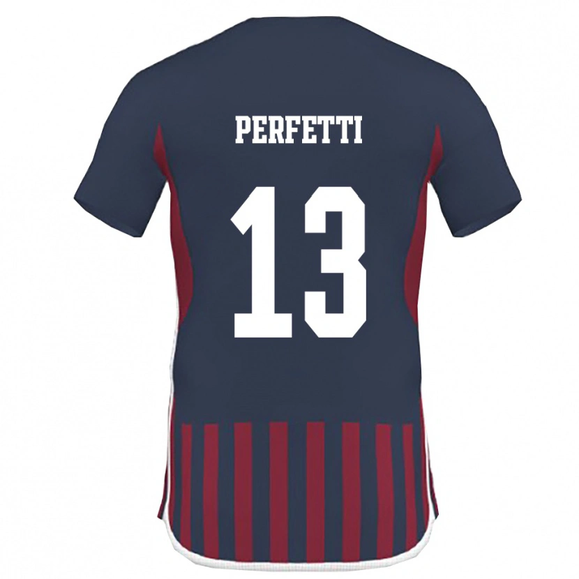Danxen Niño Camiseta Daniel Perfetti #13 Marino Rojo 1ª Equipación 2025/26 La Camisa México