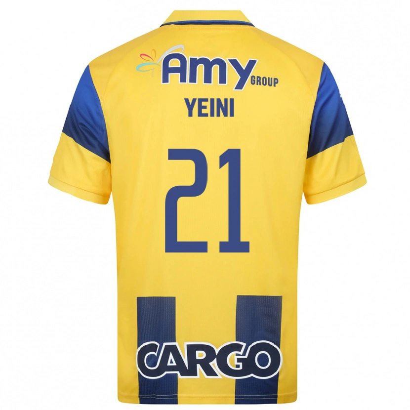 Danxen Niño Camiseta Sheran Yeini #21 Amarillo Marino 1ª Equipación 2025/26 La Camisa México