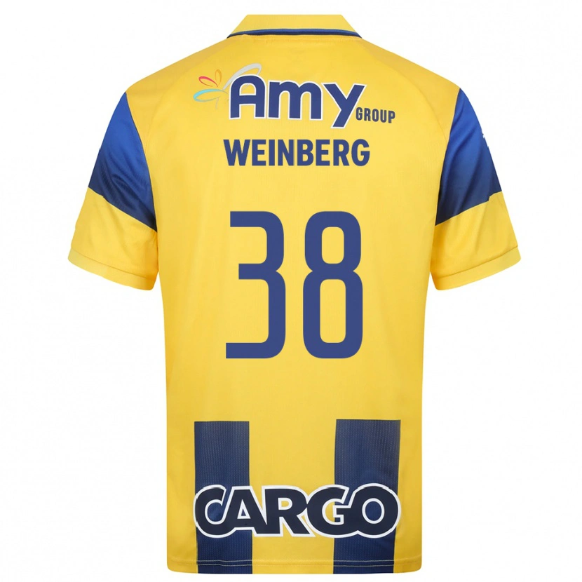 Danxen Niño Camiseta Idan Weinberg #38 Amarillo Marino 1ª Equipación 2025/26 La Camisa México