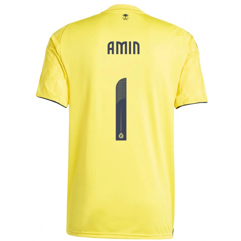 Danxen Niño Camiseta Amin Al-Bukhari #1 Amarillo Negro 1ª Equipación 2025/26 La Camisa México