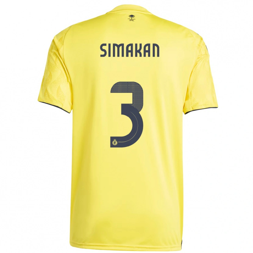 Danxen Niño Camiseta Mohamed Simakan #3 Amarillo Negro 1ª Equipación 2025/26 La Camisa México