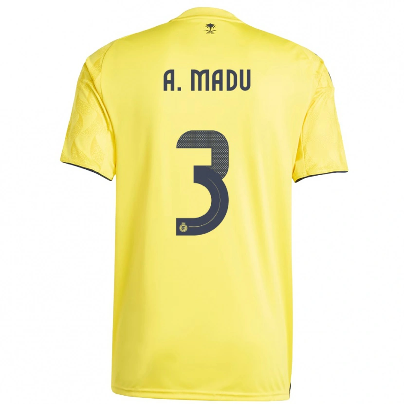 Danxen Niño Camiseta Abdullah Madu #3 Amarillo Negro 1ª Equipación 2025/26 La Camisa México