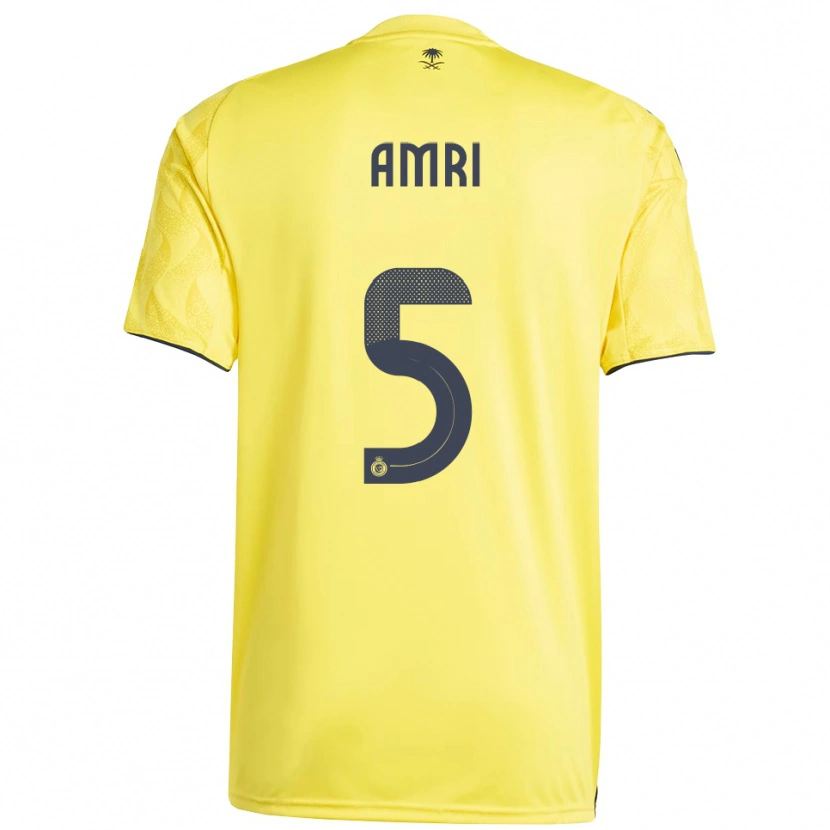 Danxen Niño Camiseta Abdulelah Al-Amri #5 Amarillo Negro 1ª Equipación 2025/26 La Camisa México