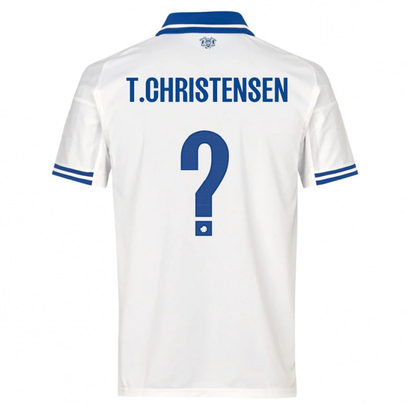 Danxen Niño Camiseta Tristan Christensen #0 Blanco Azul 1ª Equipación 2025/26 La Camisa México