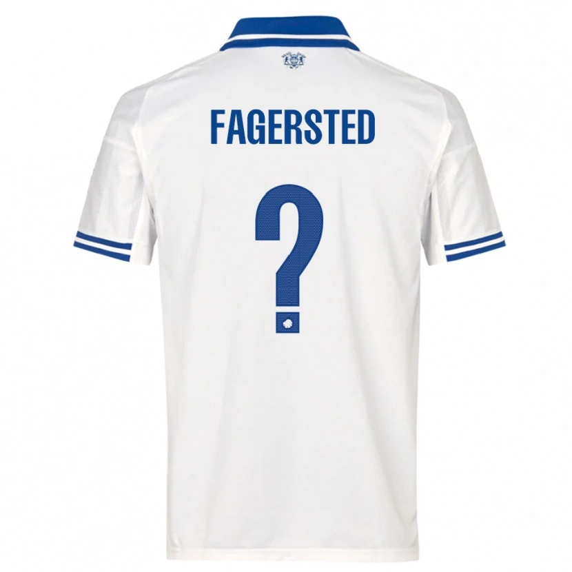 Danxen Niño Camiseta Johan Fagersted #0 Blanco Azul 1ª Equipación 2025/26 La Camisa México