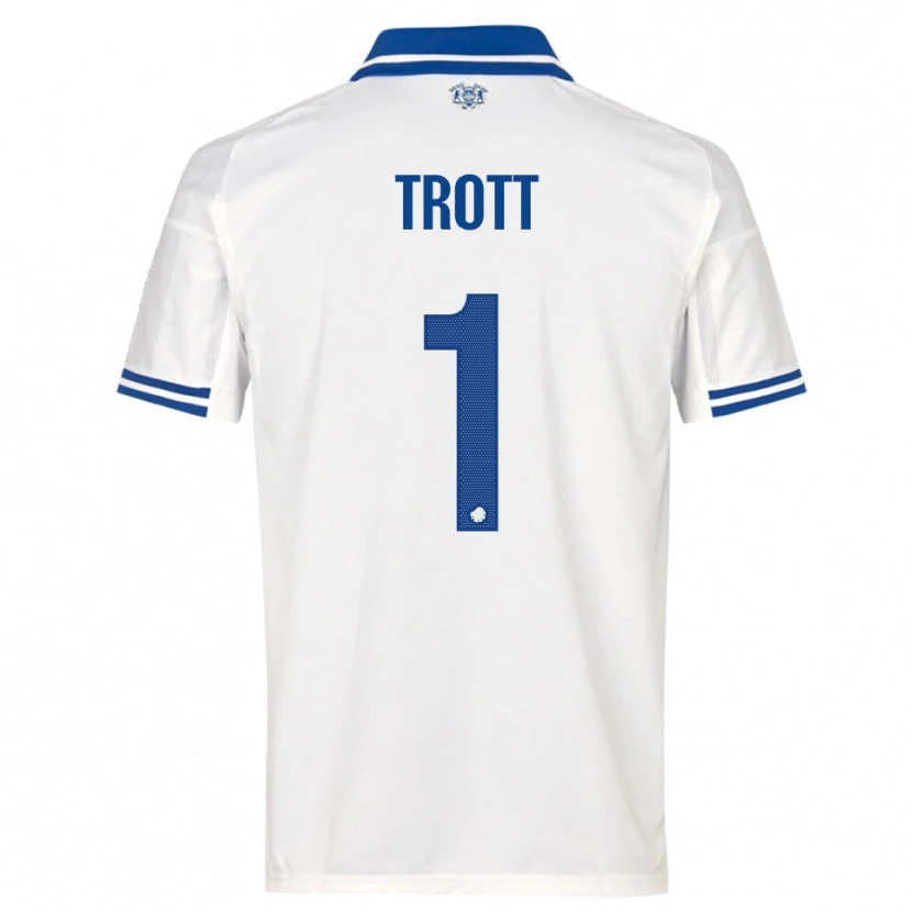 Danxen Niño Camiseta Nathan Trott #1 Blanco Azul 1ª Equipación 2025/26 La Camisa México