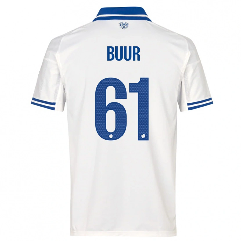 Danxen Niño Camiseta Oscar Buur #61 Blanco Azul 1ª Equipación 2025/26 La Camisa México