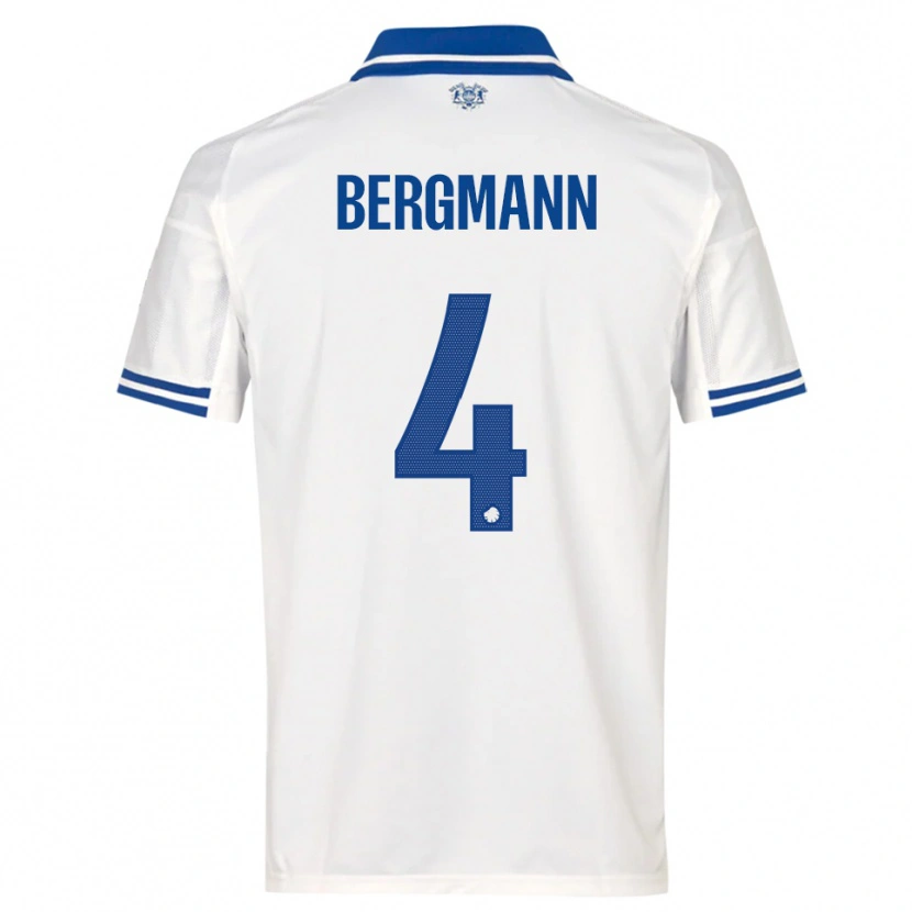 Danxen Niño Camiseta Olivia Bergmann #4 Blanco Azul 1ª Equipación 2025/26 La Camisa México