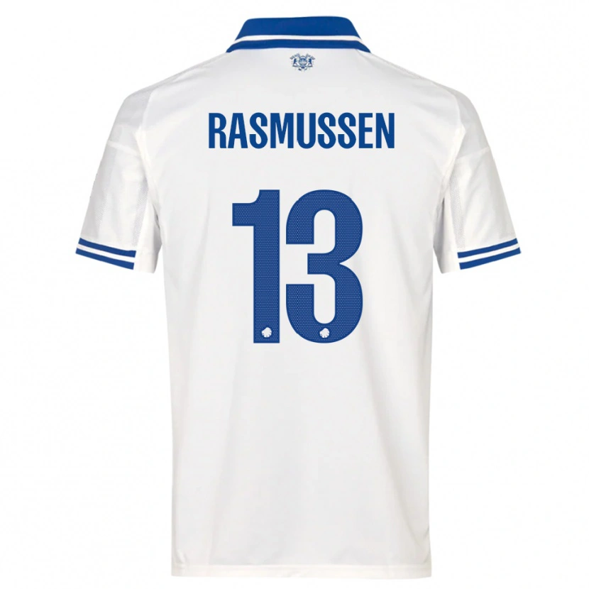 Danxen Niño Camiseta Sara Rasmussen #13 Blanco Azul 1ª Equipación 2025/26 La Camisa México