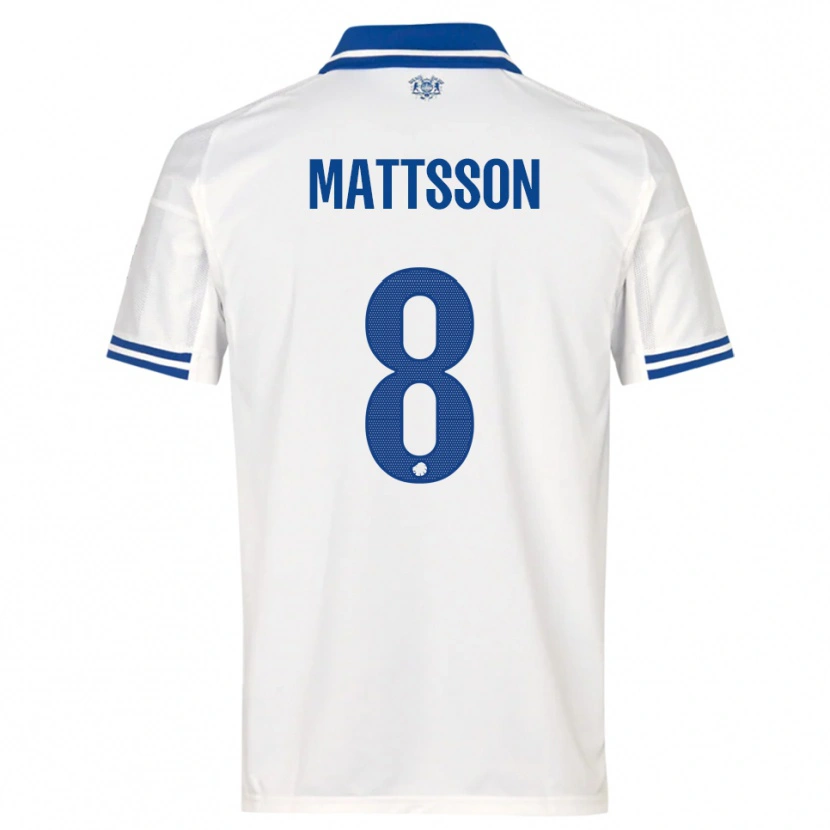 Danxen Niño Camiseta Magnus Mattsson #8 Blanco Azul 1ª Equipación 2025/26 La Camisa México