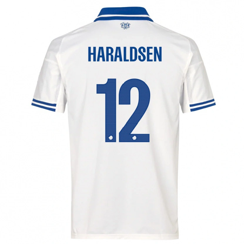 Danxen Niño Camiseta Henrik Haraldsen #12 Blanco Azul 1ª Equipación 2025/26 La Camisa México