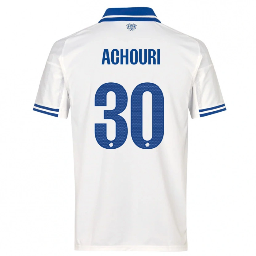 Danxen Niño Camiseta Elias Achouri #30 Blanco Azul 1ª Equipación 2025/26 La Camisa México