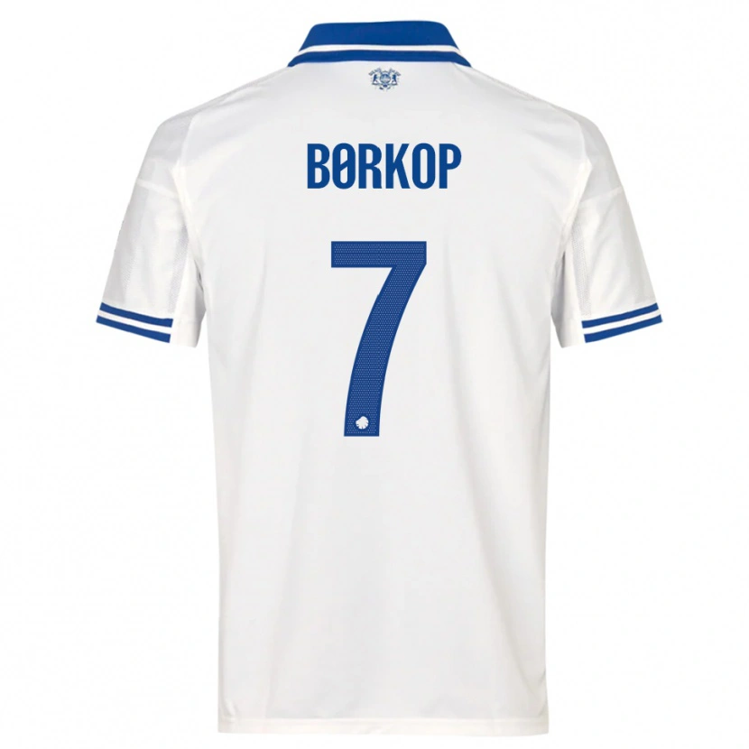Danxen Niño Camiseta Julie Børkop #7 Blanco Azul 1ª Equipación 2025/26 La Camisa México