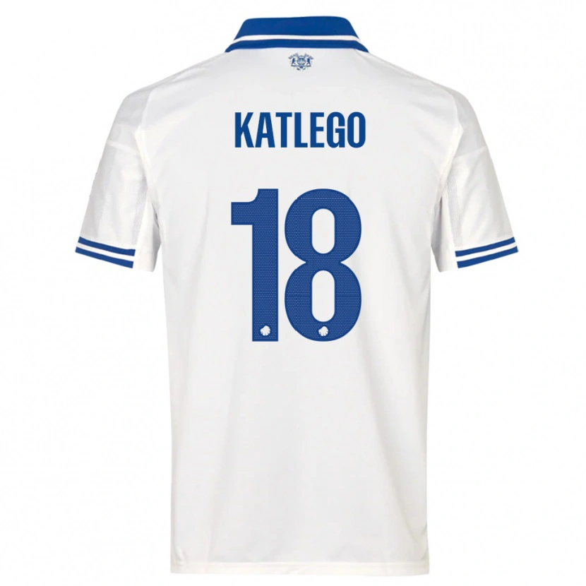 Danxen Niño Camiseta David Katlego #18 Blanco Azul 1ª Equipación 2025/26 La Camisa México