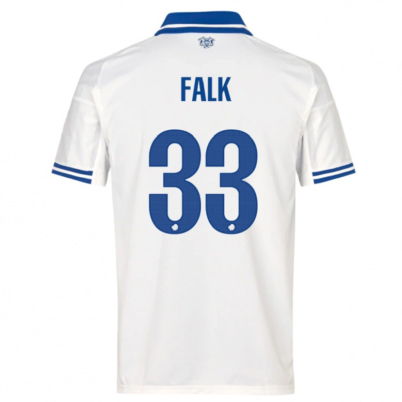 Danxen Niño Camiseta Rasmus Falk #33 Blanco Azul 1ª Equipación 2025/26 La Camisa México