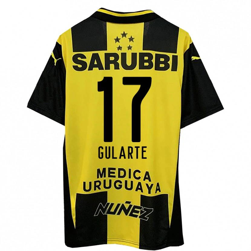 Danxen Niño Camiseta Emanuel Gularte #17 Amarillo Negro 1ª Equipación 2025/26 La Camisa México