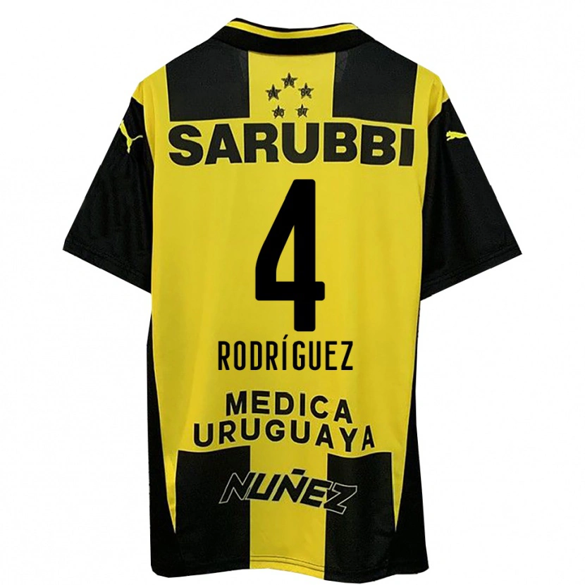 Danxen Niño Camiseta Guzmán Rodríguez #4 Amarillo Negro 1ª Equipación 2025/26 La Camisa México