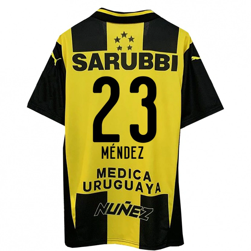 Danxen Niño Camiseta Javier Méndez #23 Amarillo Negro 1ª Equipación 2025/26 La Camisa México