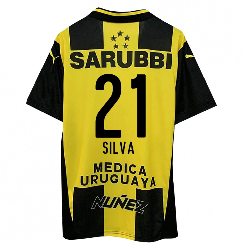 Danxen Niño Camiseta Gastón Silva #21 Amarillo Negro 1ª Equipación 2025/26 La Camisa México