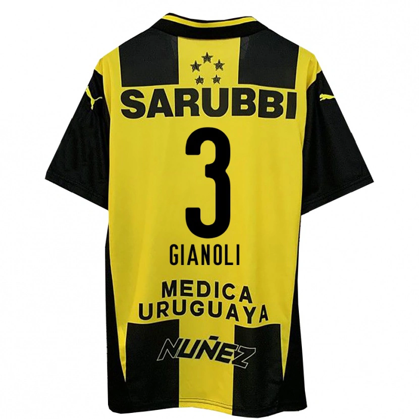Danxen Niño Camiseta Martín Gianoli #3 Amarillo Negro 1ª Equipación 2025/26 La Camisa México
