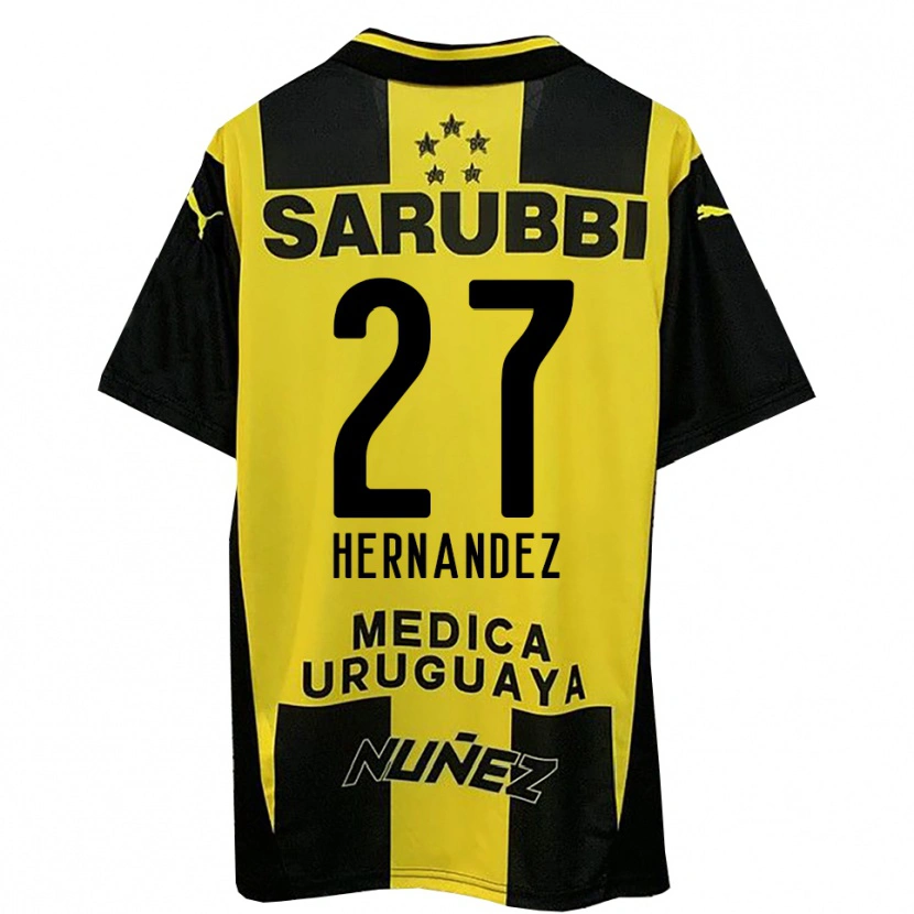 Danxen Niño Camiseta Lucas Hernández #27 Amarillo Negro 1ª Equipación 2025/26 La Camisa México