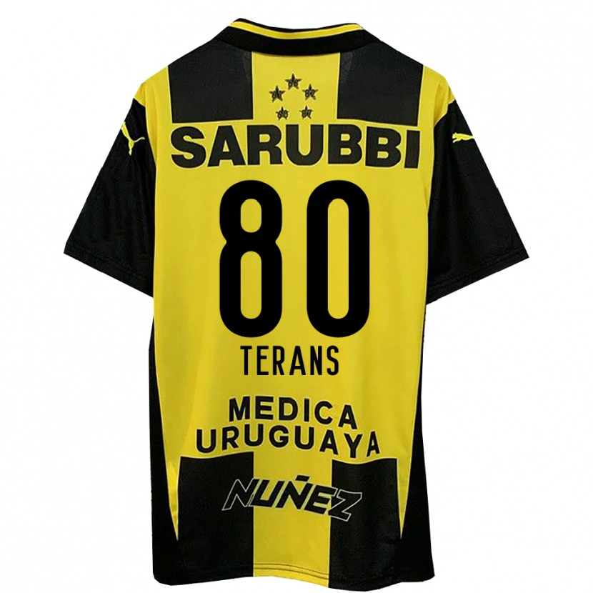 Danxen Niño Camiseta David Terans #80 Amarillo Negro 1ª Equipación 2025/26 La Camisa México
