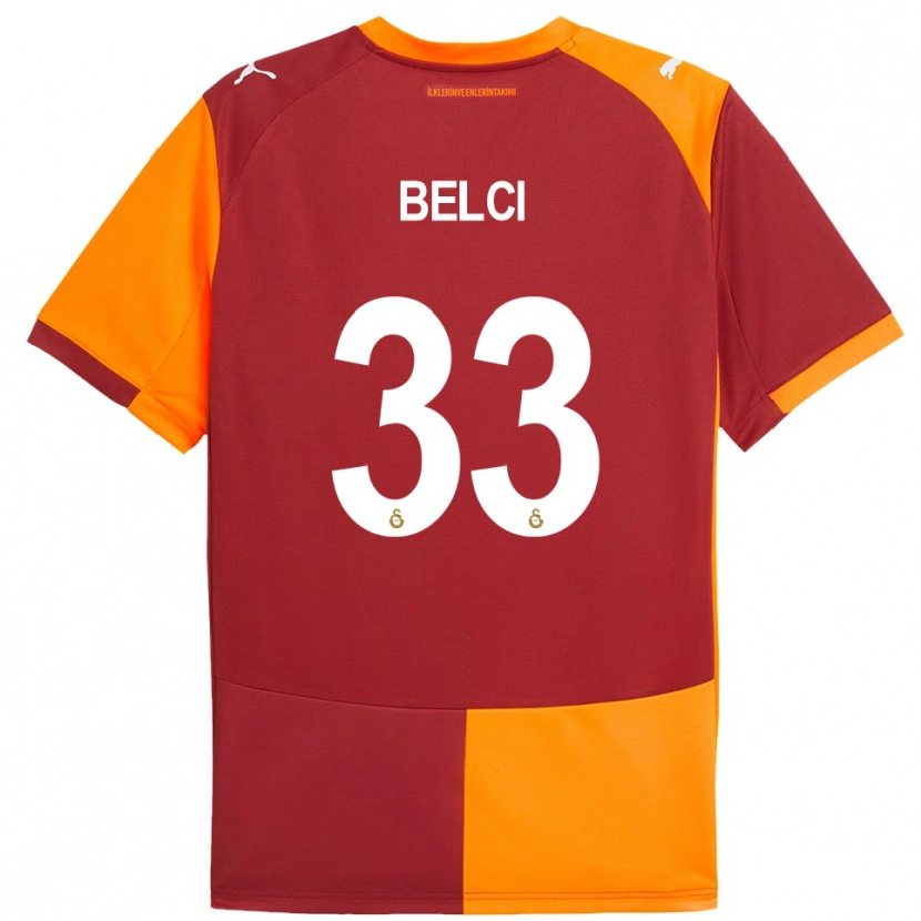 Danxen Niño Camiseta Çiğdem Belci #33 Rojo Naranja 1ª Equipación 2025/26 La Camisa México