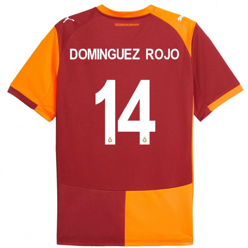 Danxen Niño Camiseta Laura Dominguez Rojo #14 Rojo Naranja 1ª Equipación 2025/26 La Camisa México