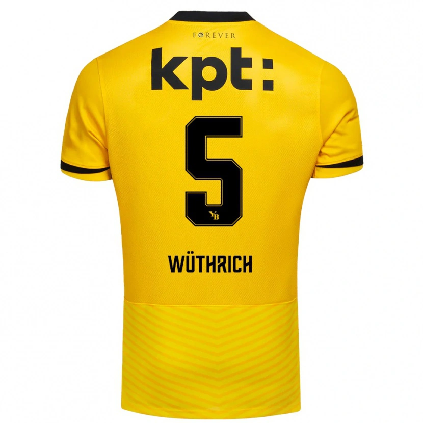 Danxen Niño Camiseta Gregory Wüthrich #5 Amarillo Negro 1ª Equipación 2025/26 La Camisa México