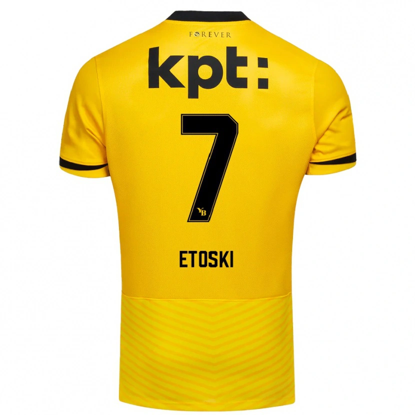 Danxen Niño Camiseta Edin Etoski #7 Amarillo Negro 1ª Equipación 2025/26 La Camisa México