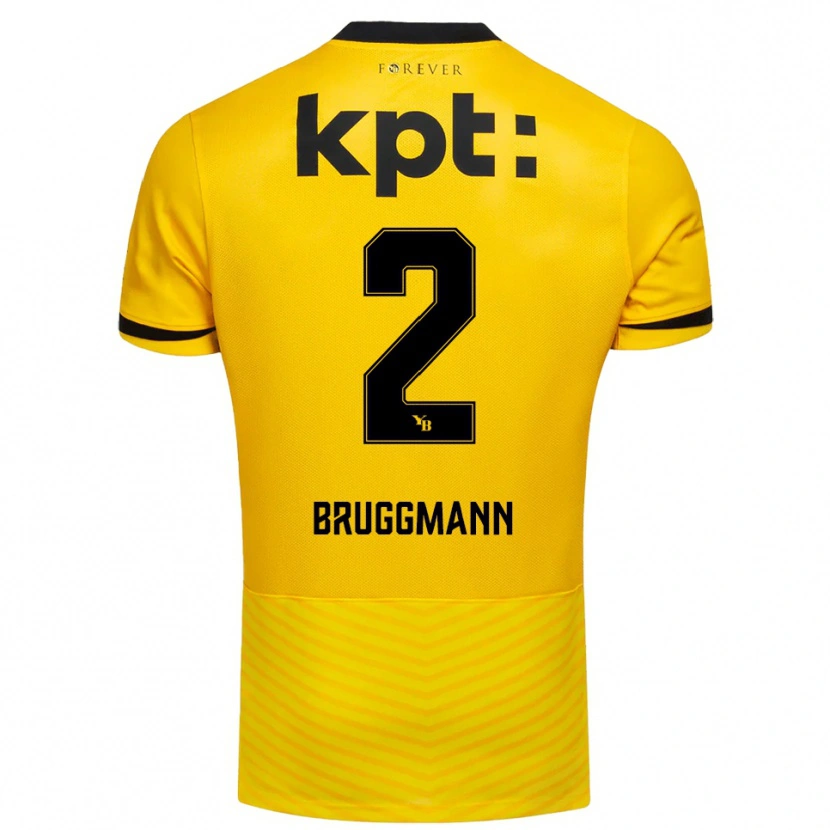 Danxen Niño Camiseta Lino Bruggmann #2 Amarillo Negro 1ª Equipación 2025/26 La Camisa México