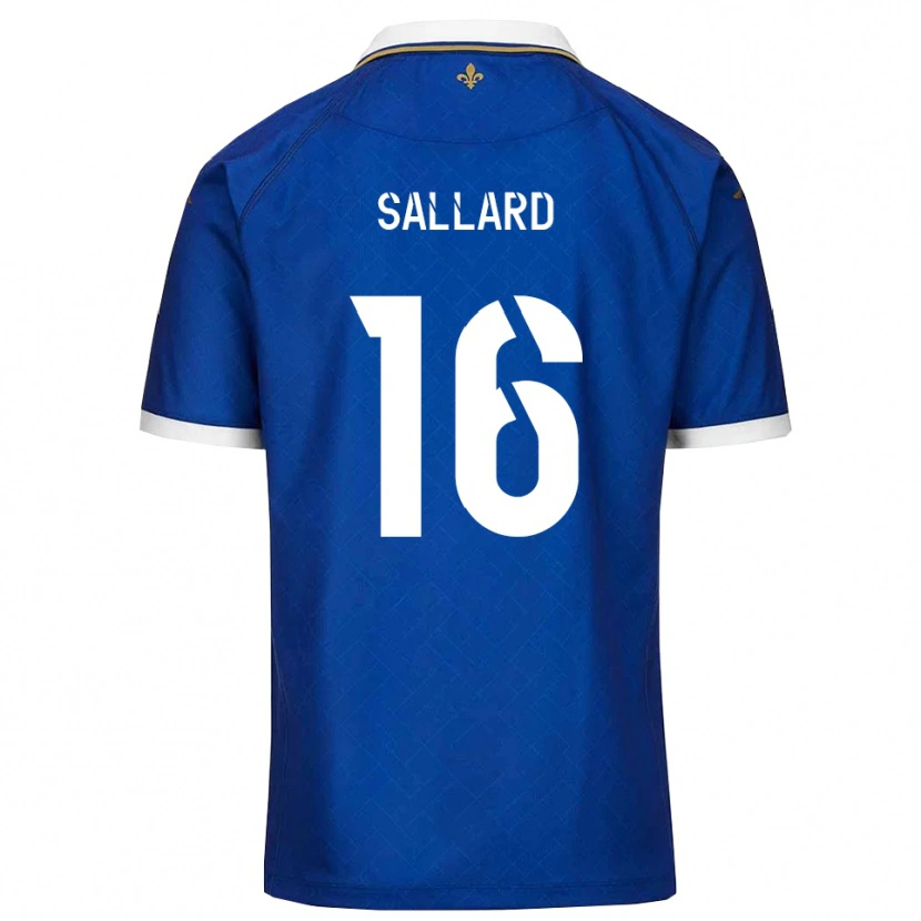 Danxen Niño Camiseta Romain Sallard #16 Azul Dorado 1ª Equipación 2025/26 La Camisa México