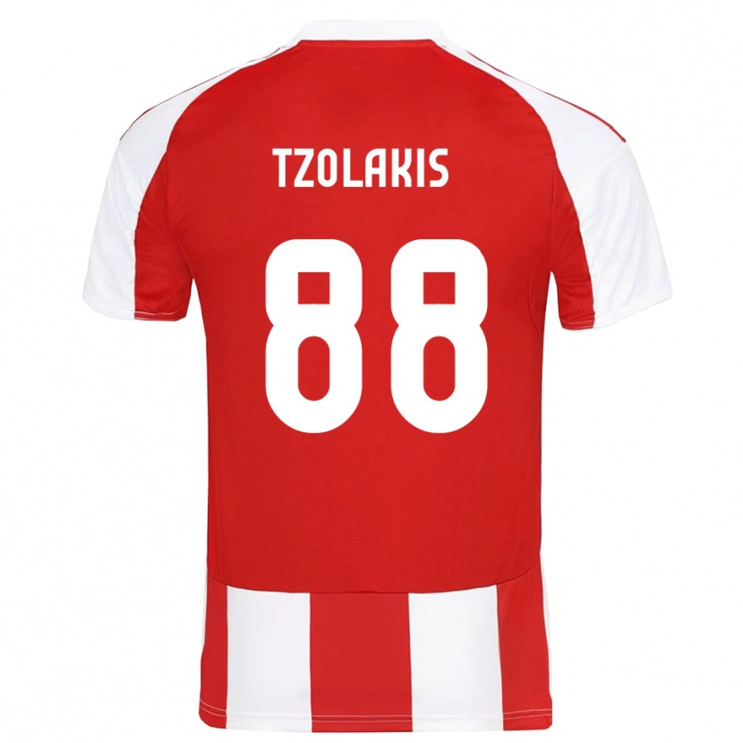 Danxen Niño Camiseta Konstantinos Tzolakis #88 Rojo Blanco 1ª Equipación 2025/26 La Camisa México