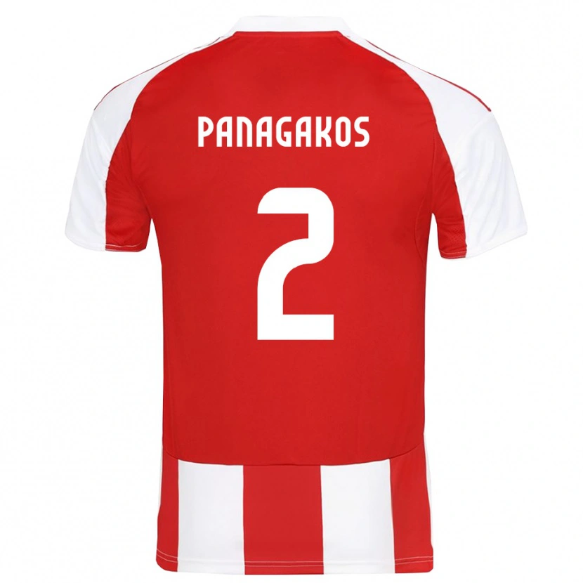 Danxen Niño Camiseta Ilias Panagakos #2 Rojo Blanco 1ª Equipación 2025/26 La Camisa México