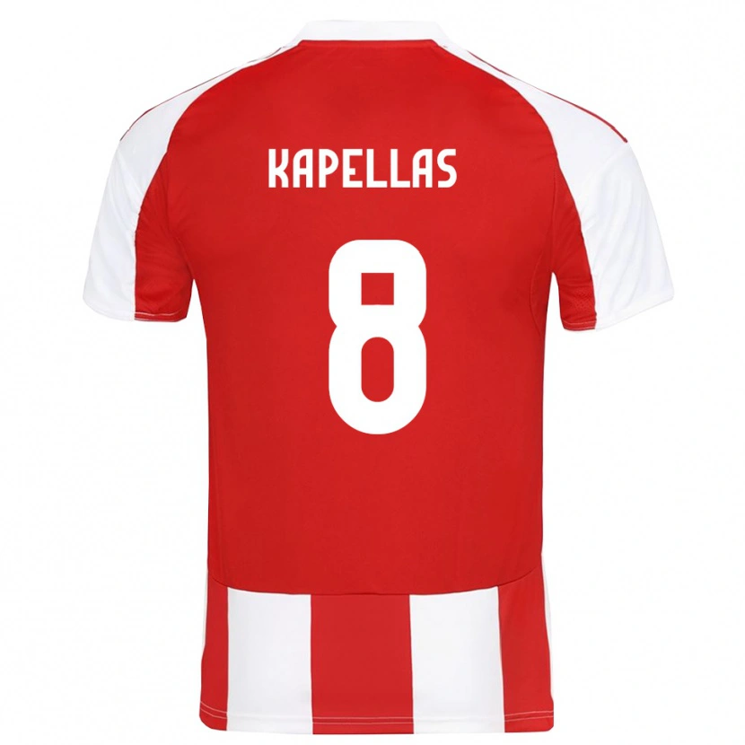 Danxen Niño Camiseta Christos Kapellas #8 Rojo Blanco 1ª Equipación 2025/26 La Camisa México
