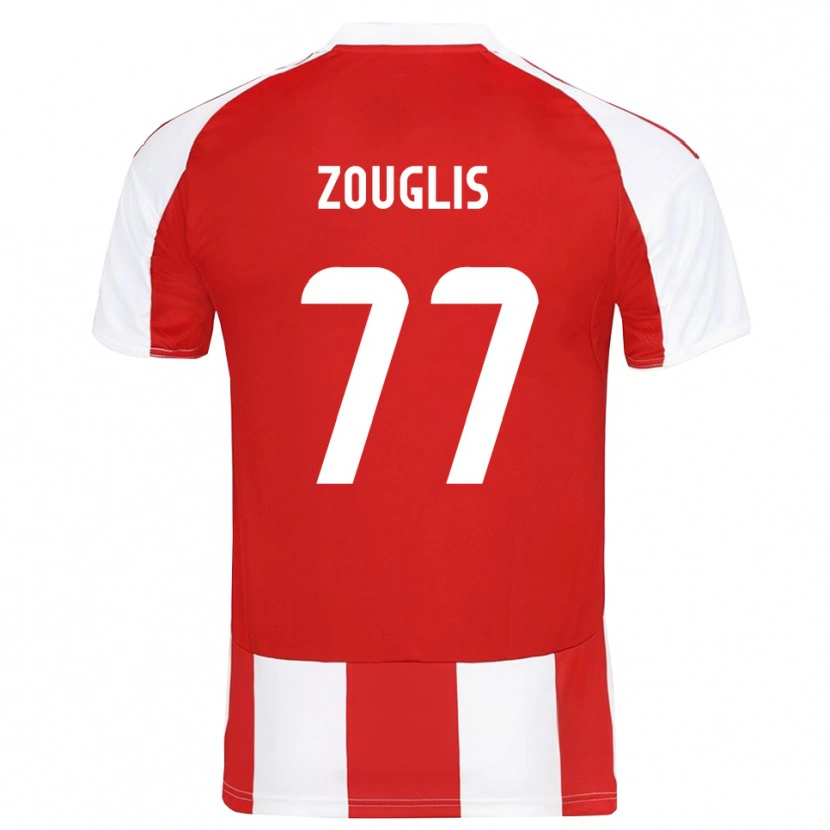 Danxen Niño Camiseta Nikolaos Zouglis #77 Rojo Blanco 1ª Equipación 2025/26 La Camisa México