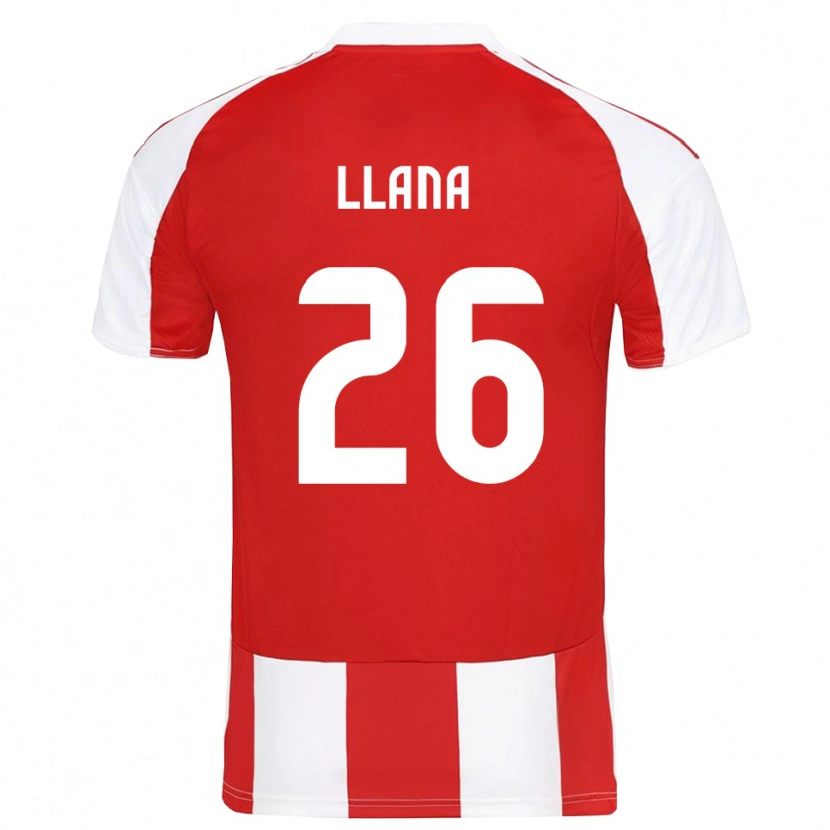 Danxen Niño Camiseta Andreas Llana #26 Rojo Blanco 1ª Equipación 2025/26 La Camisa México