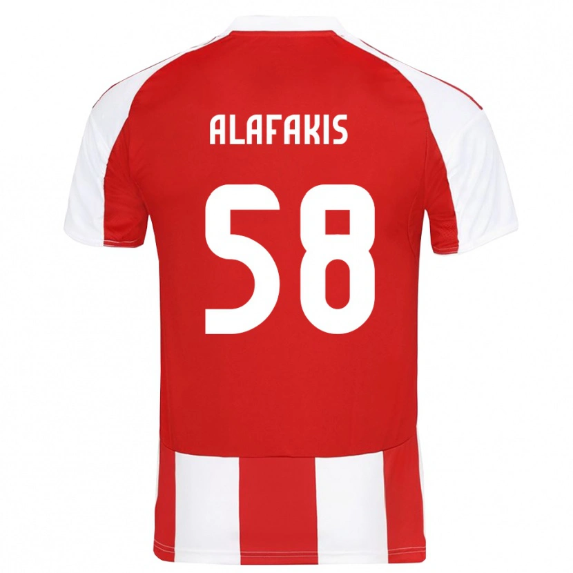 Danxen Niño Camiseta Nektarios Alafakis #58 Rojo Blanco 1ª Equipación 2025/26 La Camisa México